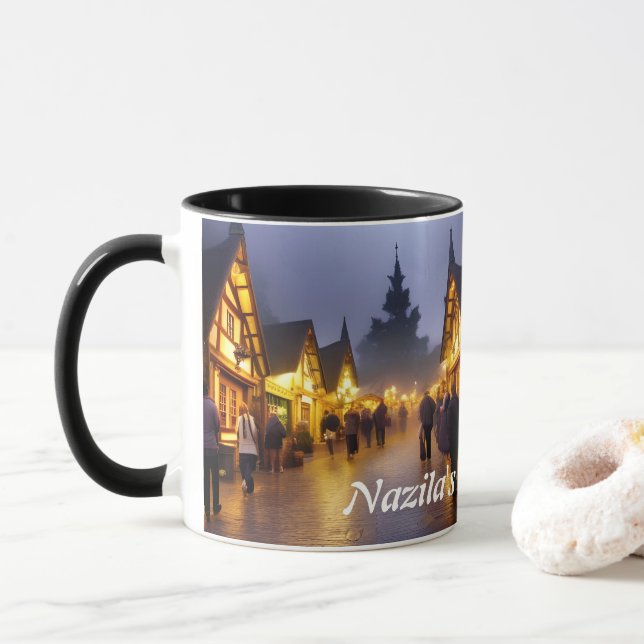Nazila's Morning Tea Personalized Customizable Mug (With Donut)