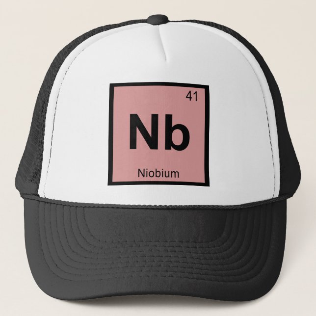 Nb - Niobium Chemistry Periodic Table Symbol Trucker Hat (Front)
