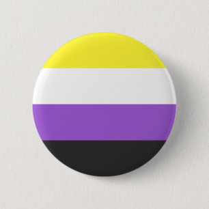 NB Nonbinary Non-Binary Pride Flag  2 Inch Round Button