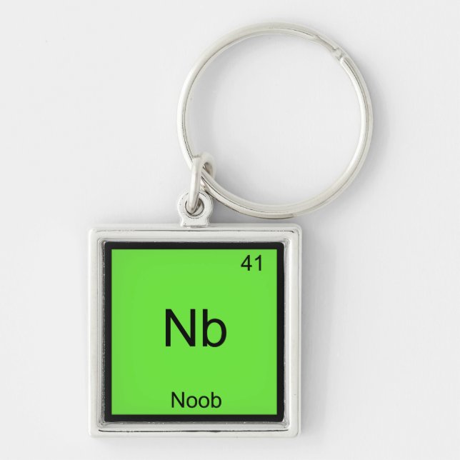 Nb - Noob Chemistry Element Symbol Funny Newbie Keychain (Front)