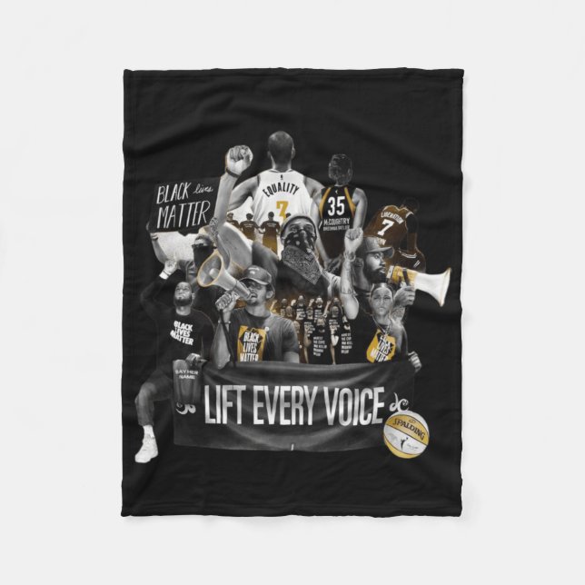 Nba Black History Month Sticker  Fleece Blanket (Front)