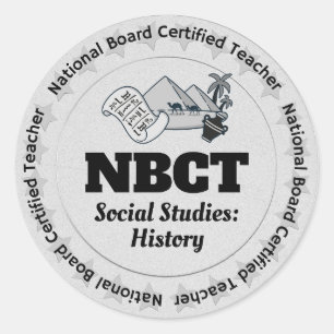 NBCT Custom Year Social Studies: History Classic Round Sticker