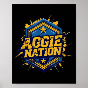 Nc A&t Univ Aggie Nation Graffiti Graphic Poster