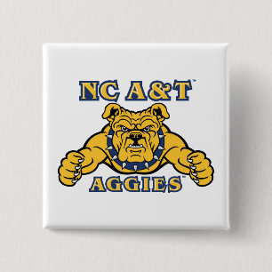 NC A&T Aggies Aggie Bulldog 2 Inch Square Button