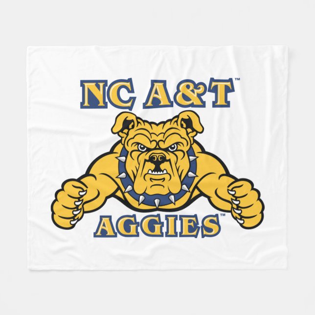 NC A&T Aggies | Aggie Bulldog Fleece Blanket (Front (Horizontal))