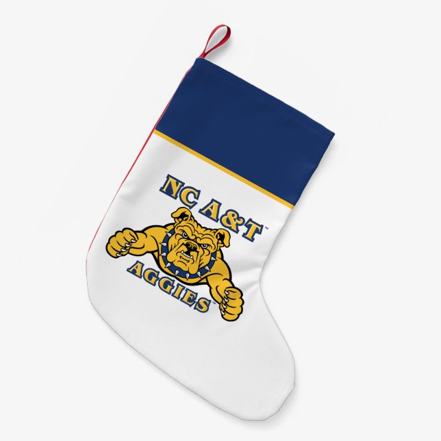 NC A&T Aggies | Aggie Bulldog Small Christmas Stocking (Front (Hanging))