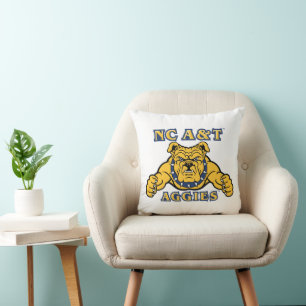 NC A&T Aggies Aggie Bulldog Throw Pillow