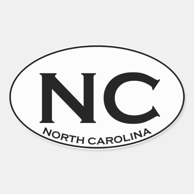 NC - North Carolina Oval Sticker (Front)