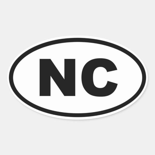 NC North Carolina Oval Sticker (Front)