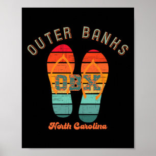 Nc Obx Retro Beach Family Vacation Outer Banks Fli Poster