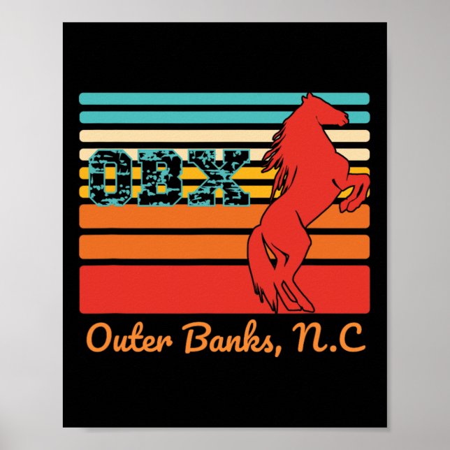 Nc Obx Retro Corolla Beach Vacation Outer Banks Wi Poster (Front)