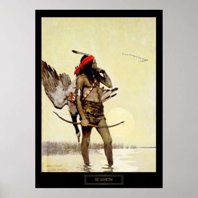 NC Wyeth Historical Painting Native Indian Hunting Poster (Front)