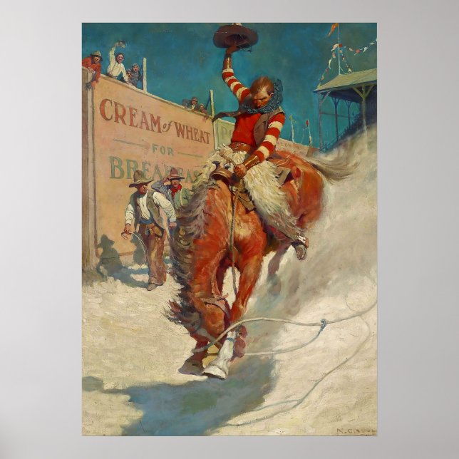 NC Wyeth Historical Painting "The Rodeo" Poster (Front)