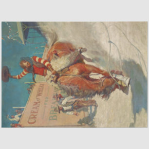 NC Wyeth Historical Painting "The Rodeo" Tissue Paper