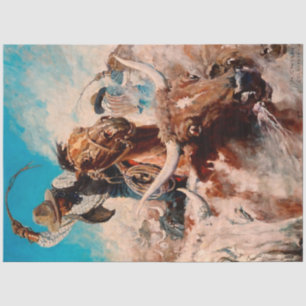 NC Wyeth Painting “Cutting Out” Tissue Paper