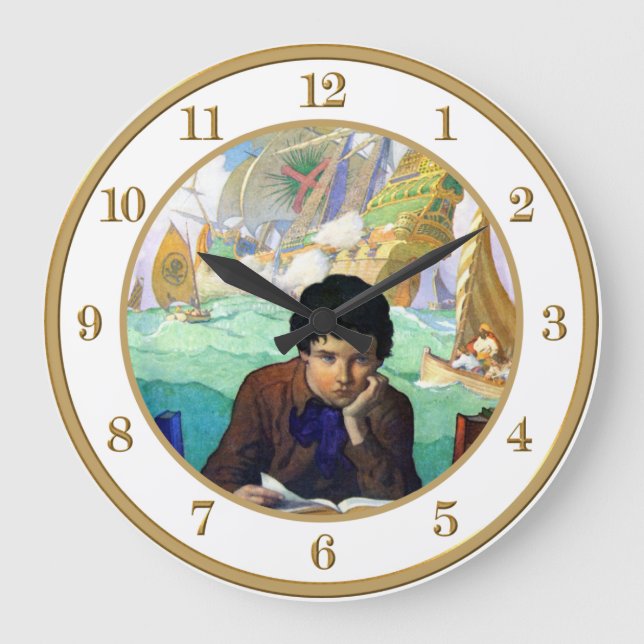 NC WYETH TALES OF ADVENTURE LARGE CLOCK (Front)