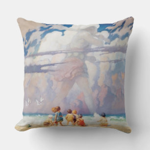 NC Wyeth The Giant Artwork Beach Coastal Outdoor Pillow
