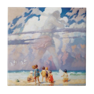 NC Wyeth The Giant Artwork Beach Coastal Tile