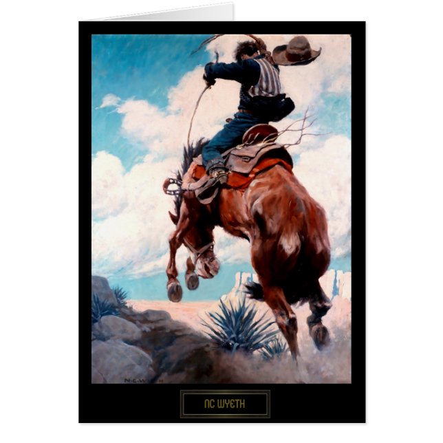 NC Wyeth Wild West Painting "Bucking" (Front)
