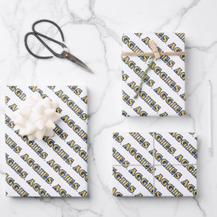 NCA&T State University   Aggies Wordmark Wrapping Paper Sheet