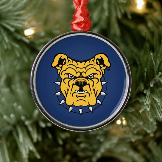 NCA&T State University | Bulldog Face Metal Ornament (Tree)