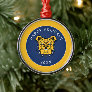 NCA&T State University Bulldog Face Metal Ornament
