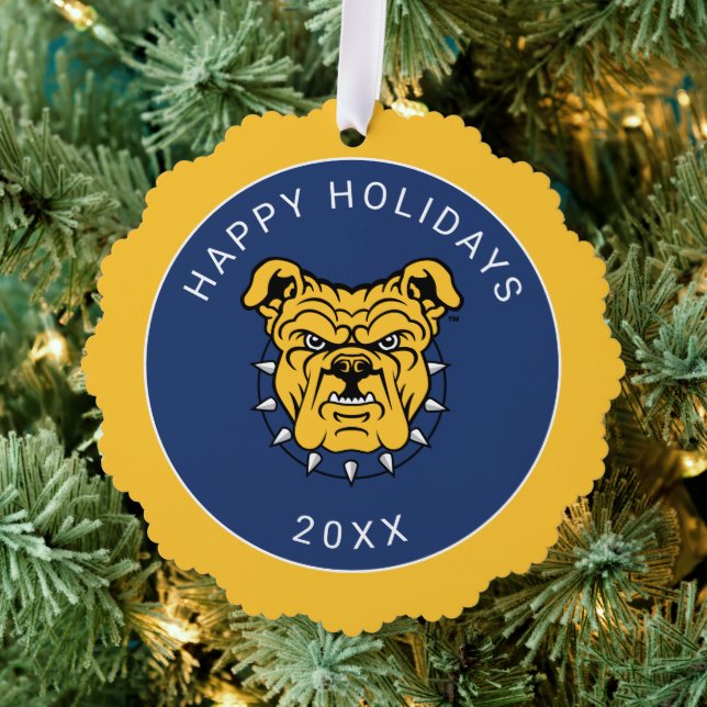 NCA&T State University | Bulldog Face Ornament Card (Insitu (Tree))