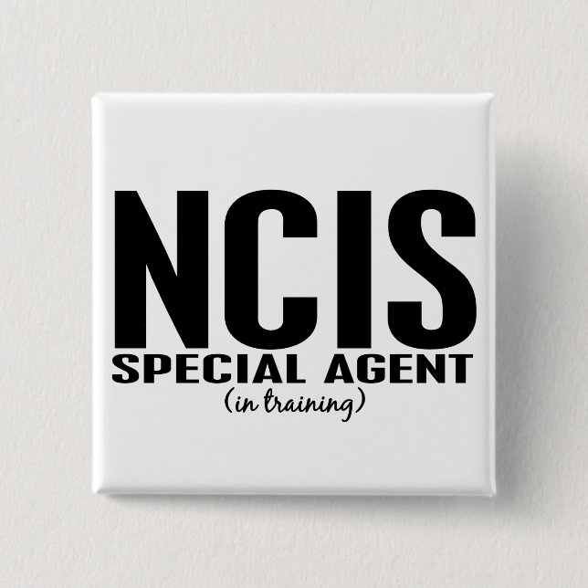 NCIS Special Agent In Training 1 2 Inch Square Button (Front)
