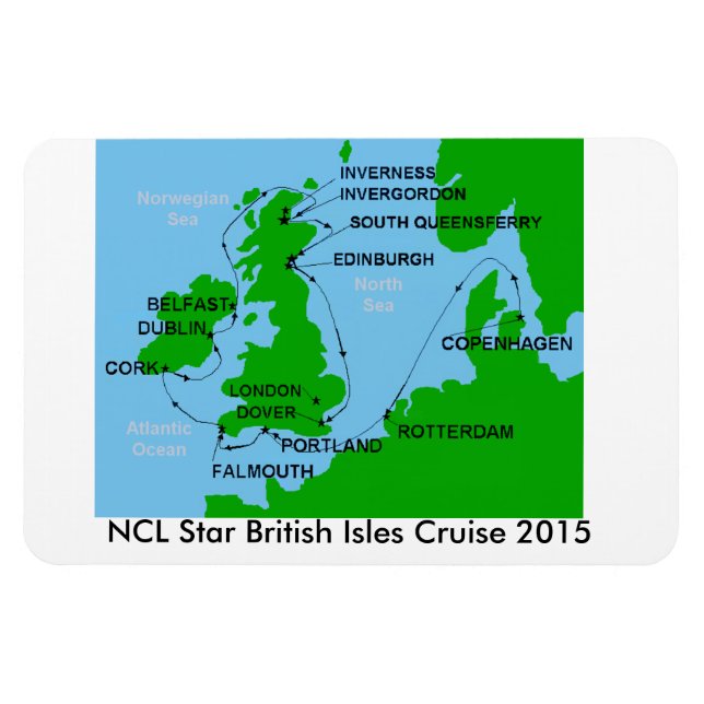 NCL Star British Isles Cruise 2015 Magnet (Horizontal)