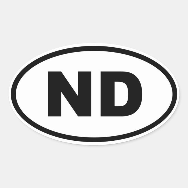 ND North Dakota Oval Sticker (Front)