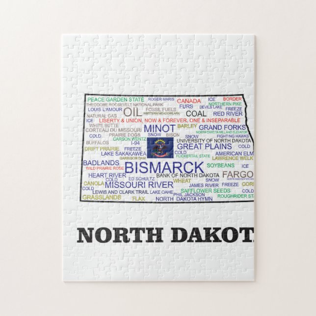 ND WORD STATE JIGSAW PUZZLE (Vertical)