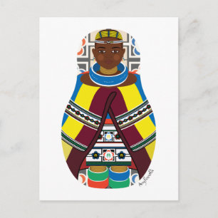 Ndebele, carte postale Matryoshka, Afrique du Sud