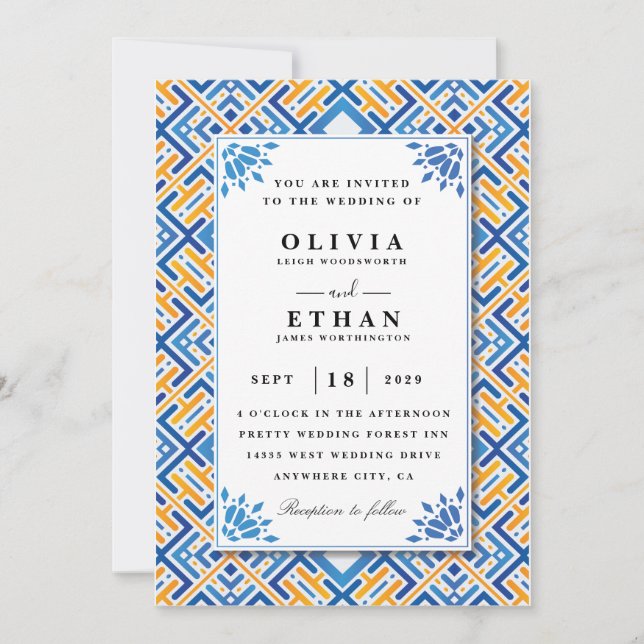 Ndebele invitations traditionnelles de mariage (Devant)