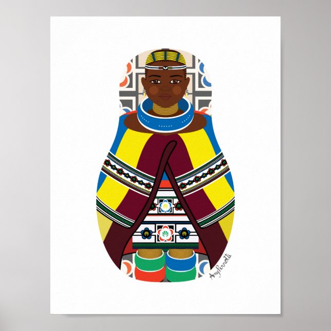 Ndebele, South African Matryoshka Poster (Front)