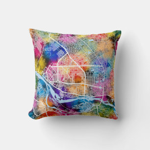 N'Djamena Chad City Map Throw Pillow