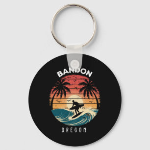 Ndon Oregon Surfboard Waves Beach Keychain