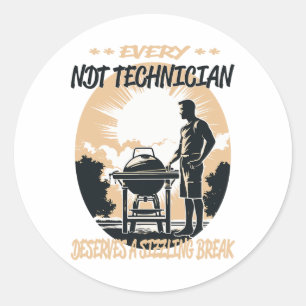 Ndt Technician Funny Bbq Chef Or Grill Fun Classic Round Sticker