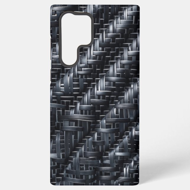 ndustrial Carbon Fiber Weave Textured 3D Pattern Samsung Galaxy S22 Ultra Case (Back)
