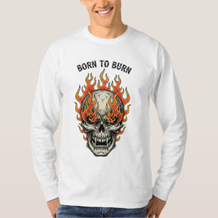 Né à Burn - T-shirt graphique crâne flamboyant