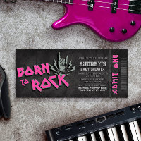 Né à Rock - Invitation de Baby shower fille