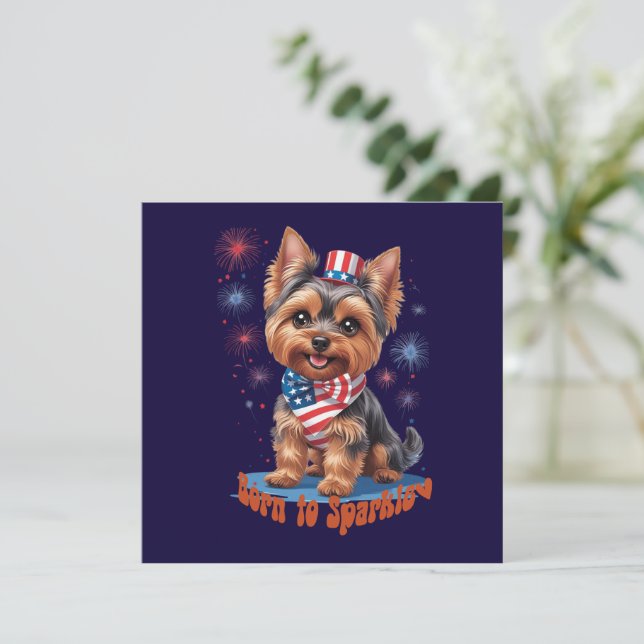 Né à Sparkle - jolie carte 4 juillet plat avec (Debout devant)