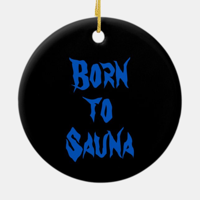 Né au sauna finlandais ornement (noir; rond) (Dos)