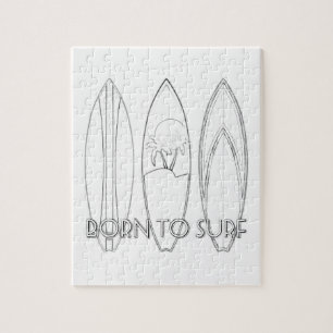 Né Au Surf Puzzle Coloriage Adulte