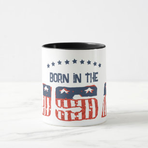 Né aux USA Grunge Version Patriotic Mug