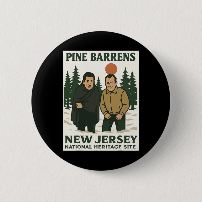 Ne Barrens New Jersey Graphic Design  2 Inch Round Button (Front)