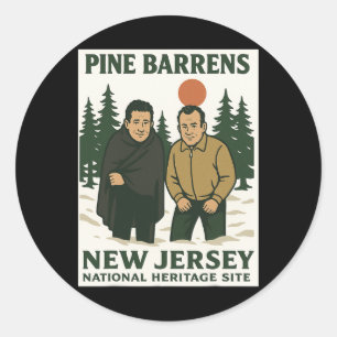 Ne Barrens New Jersey Graphic Design  Classic Round Sticker