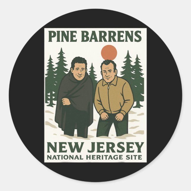 Ne Barrens New Jersey Graphic Design  Classic Round Sticker (Front)