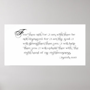 Ne crains pas - Ésaïe 41:10 Poster de typographie