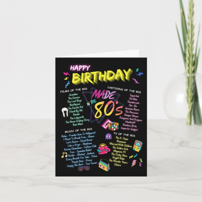 Né dans les années 80 carte d'anniversaire amusant (Devant)