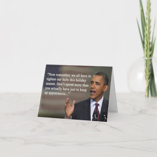 "Ne dépensez pas trop" la carte de Noël d'Obama (Devant)